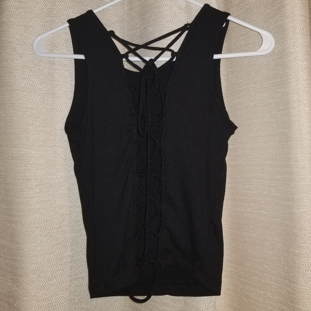 Criss Cross tie up crop top sexy tank
